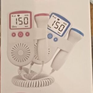 Portable Fetal Doppler with Pink and Blue Accents